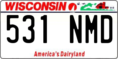 WI license plate 531NMD