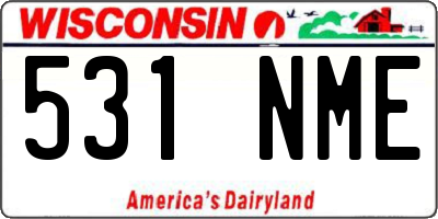 WI license plate 531NME