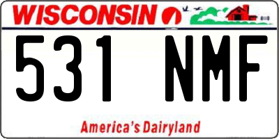 WI license plate 531NMF