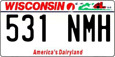 WI license plate 531NMH
