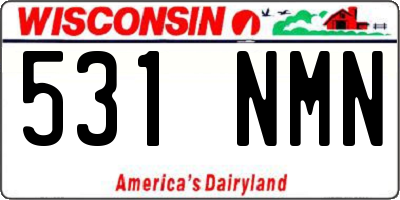 WI license plate 531NMN