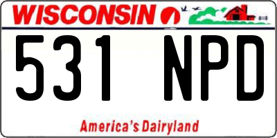 WI license plate 531NPD