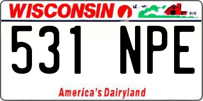 WI license plate 531NPE