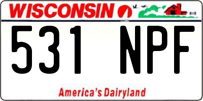 WI license plate 531NPF