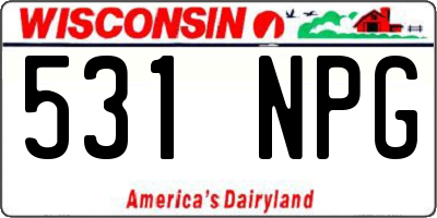 WI license plate 531NPG