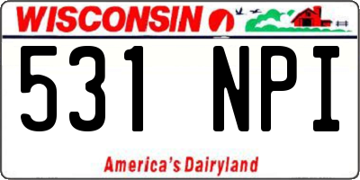 WI license plate 531NPI