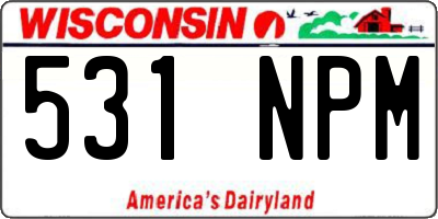 WI license plate 531NPM