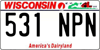 WI license plate 531NPN