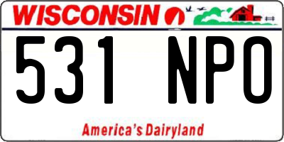 WI license plate 531NPO