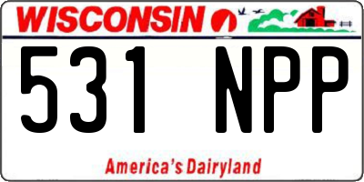 WI license plate 531NPP