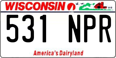 WI license plate 531NPR