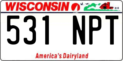 WI license plate 531NPT