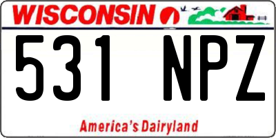 WI license plate 531NPZ