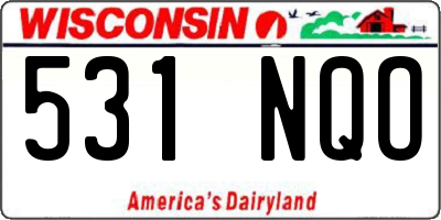 WI license plate 531NQO