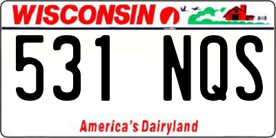 WI license plate 531NQS