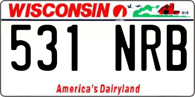 WI license plate 531NRB
