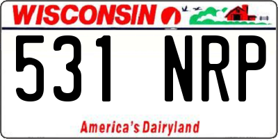 WI license plate 531NRP