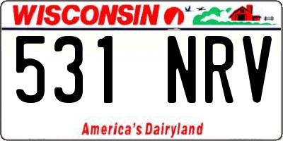WI license plate 531NRV