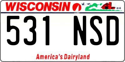 WI license plate 531NSD