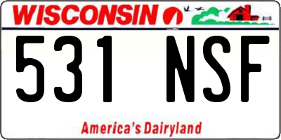 WI license plate 531NSF