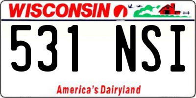 WI license plate 531NSI