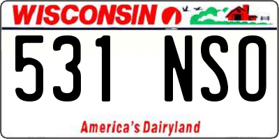 WI license plate 531NSO
