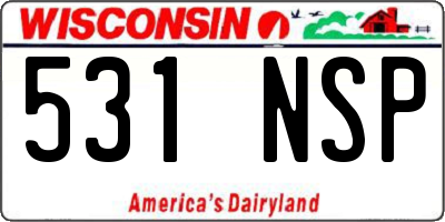 WI license plate 531NSP