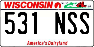 WI license plate 531NSS