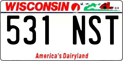 WI license plate 531NST