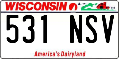 WI license plate 531NSV