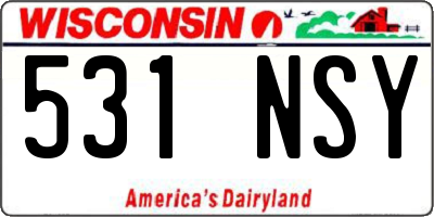 WI license plate 531NSY