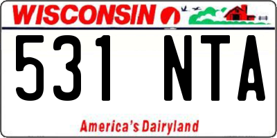 WI license plate 531NTA