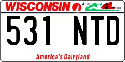 WI license plate 531NTD
