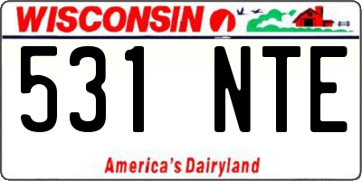WI license plate 531NTE