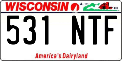 WI license plate 531NTF