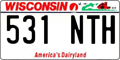 WI license plate 531NTH