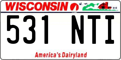 WI license plate 531NTI