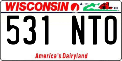WI license plate 531NTO