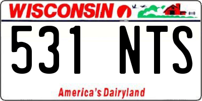 WI license plate 531NTS