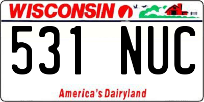 WI license plate 531NUC