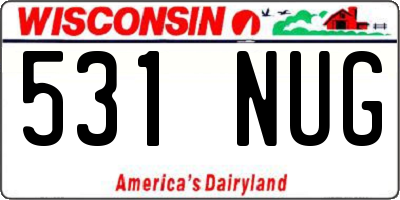 WI license plate 531NUG