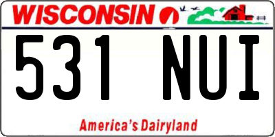 WI license plate 531NUI