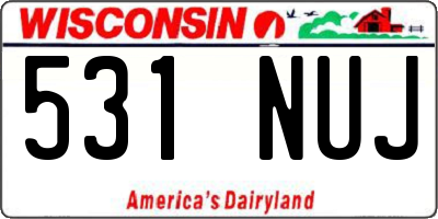 WI license plate 531NUJ