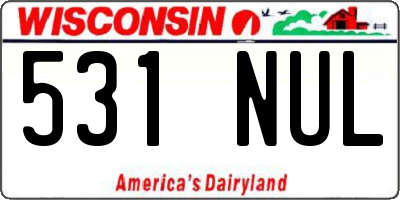 WI license plate 531NUL