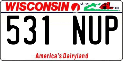 WI license plate 531NUP