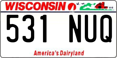 WI license plate 531NUQ