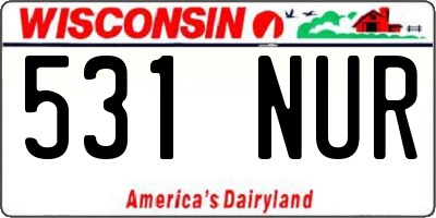 WI license plate 531NUR
