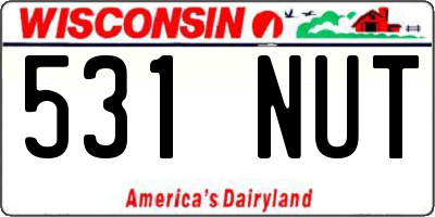 WI license plate 531NUT