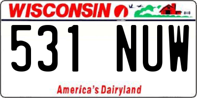 WI license plate 531NUW
