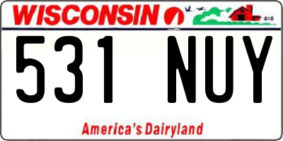 WI license plate 531NUY